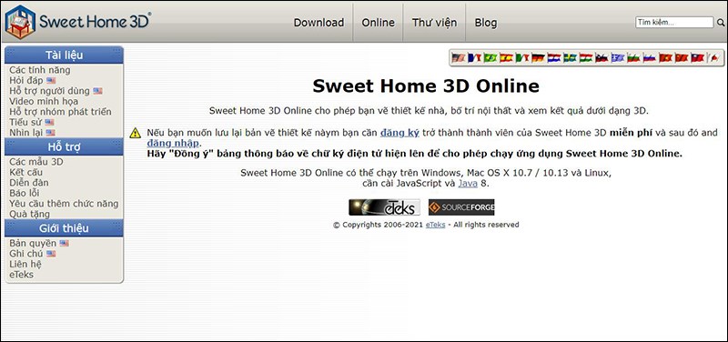 3. Sweet Home 3D: Website thiết kế 3D online