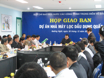 tập trung đẩy nhanh tiến độ hoàn thành nhà máy lọc dầu dung quất