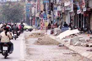 hà nội cấm đào đường, vỉa hè trong 3 tuần tết