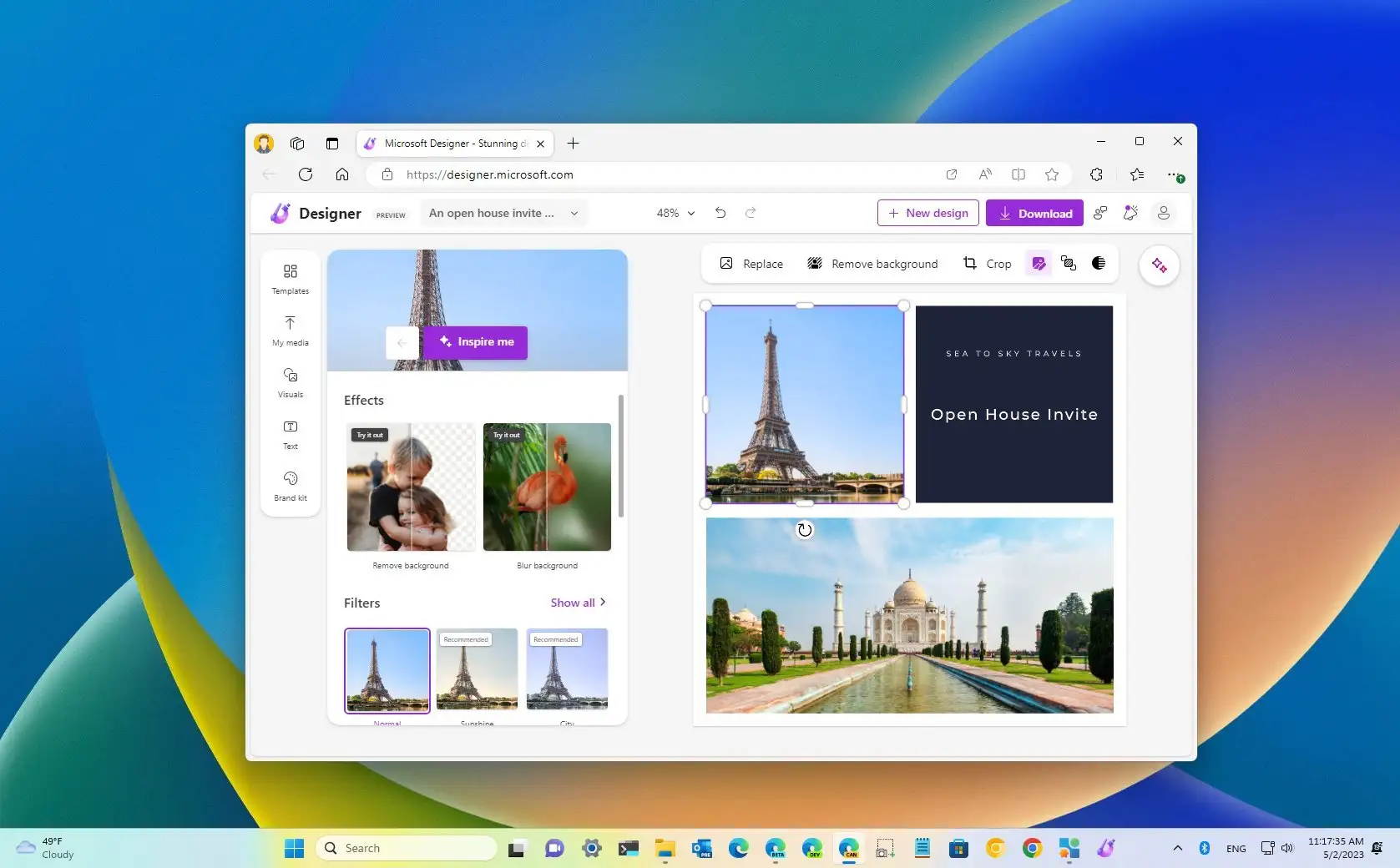 AI trong thiết kế cảnh quan Microsoft Designer