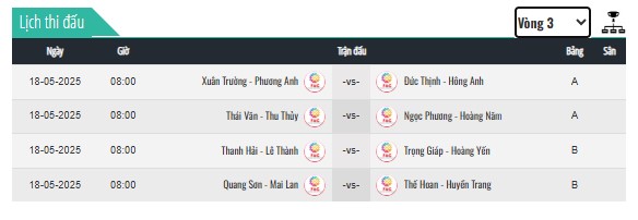bốc thăm Pickleball KTXD 9497