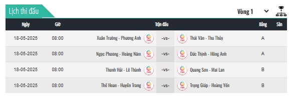 bốc thăm Pickleball KTXD 9497
