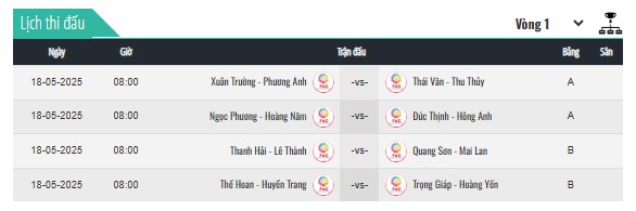bốc thăm Pickleball KTXD 9497