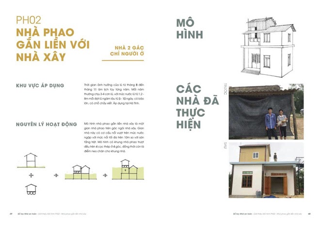 mô hình nhà chống lũ kết hợp nhà xây