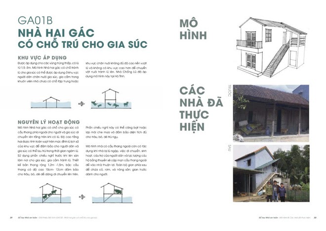 mô hình nhà chống lũ có không gian gia súc