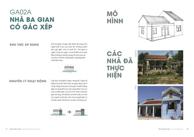 mô hình nhà chống lũ ba gian