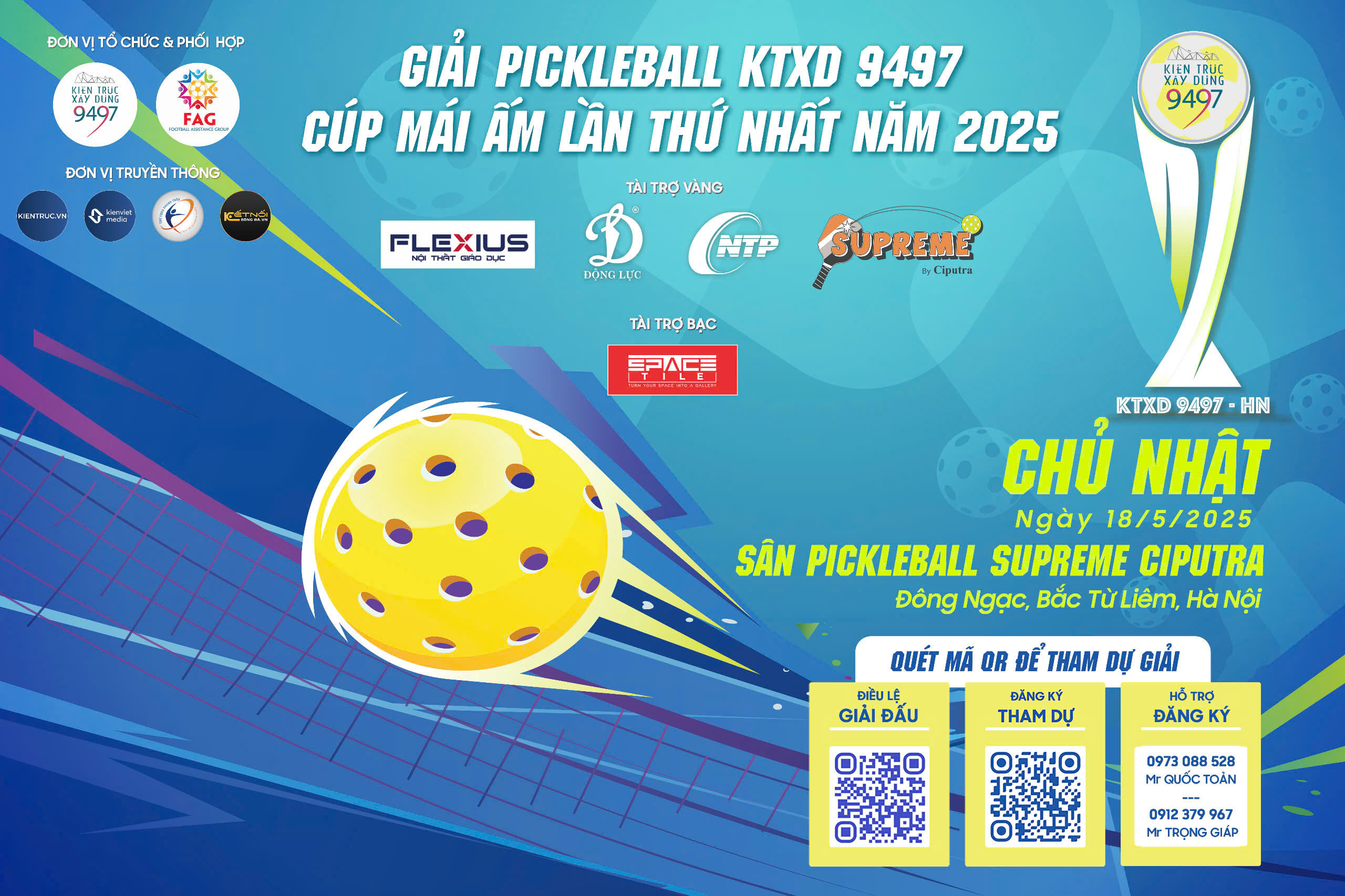 giải đấu Pickleball KTXD 9497 – Cúp Mái Ấm lần thứ nhất năm 2025