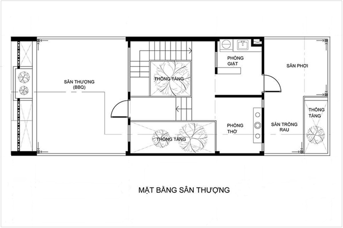 cấu tạo bản vẽ giếng trời