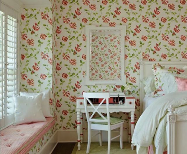 giấy dán tường vintage phòng ngủ