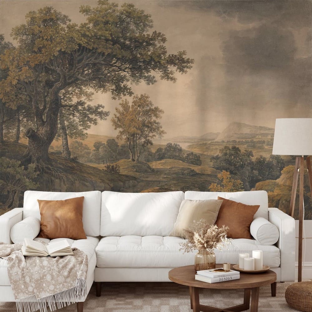 giấy dán tường vintage phòng khách