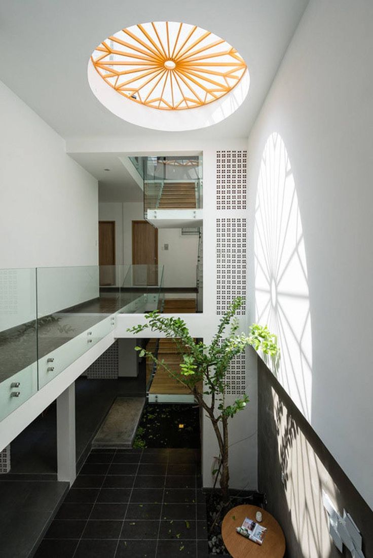 trang trí ô giếng trời hệ lam