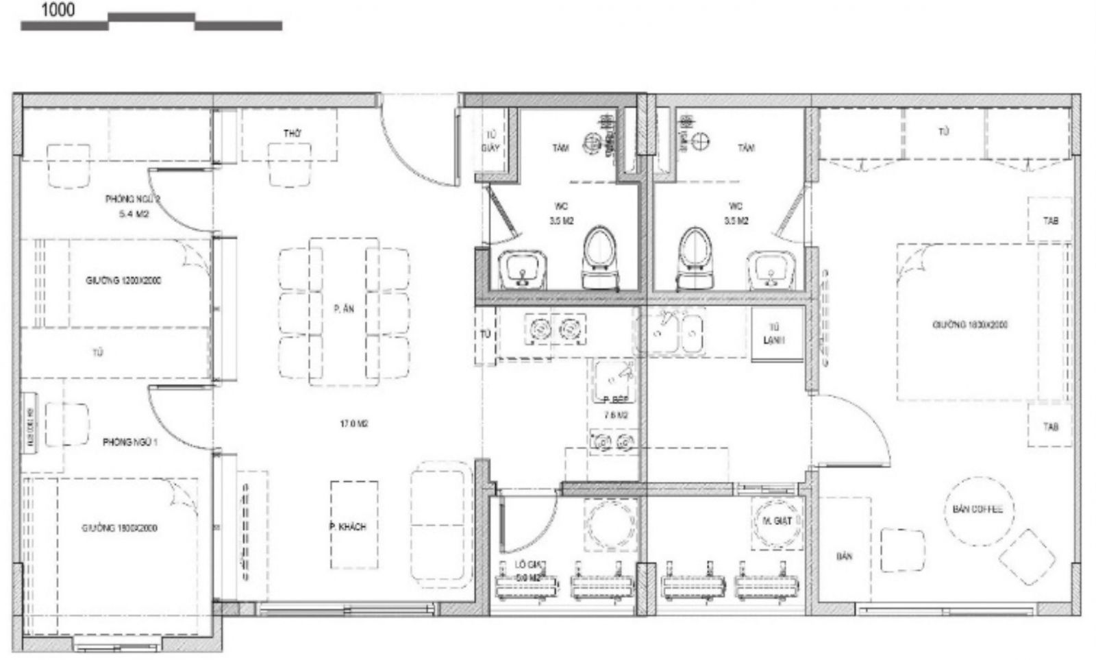 mẫu thiết kế nhà ở xã hội 3 phòng ngủ