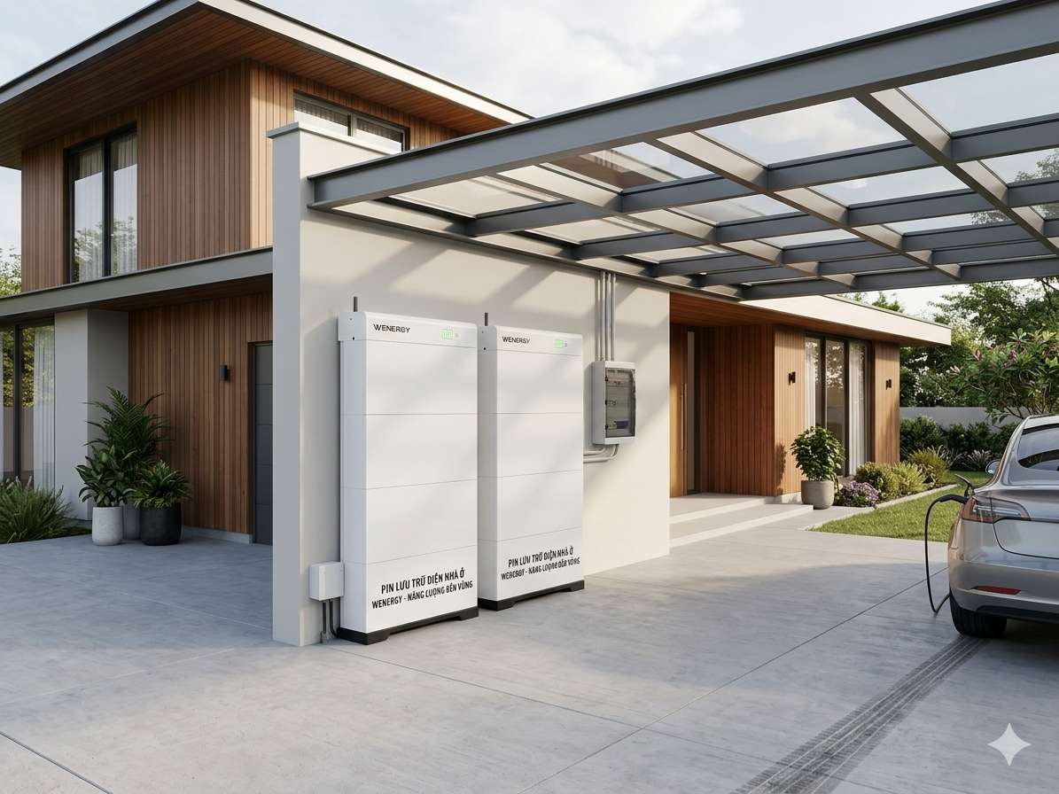 cài đặt pin lưu trữ điện mặt trời