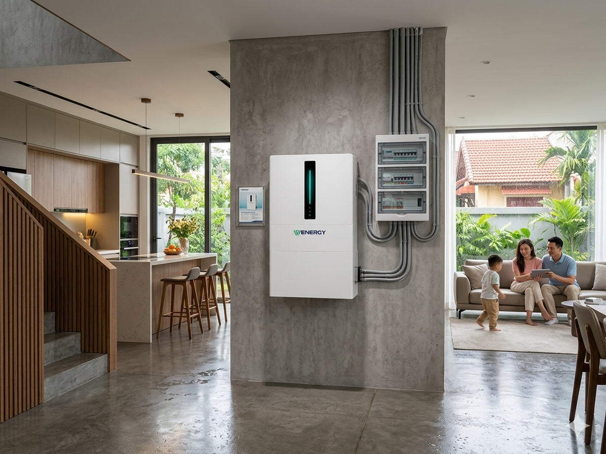 cài đặt pin lưu trữ điện mặt trời