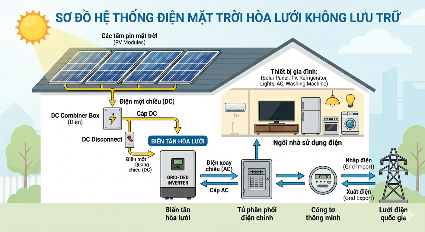 hệ thống điện mặt trời có lưu trữ