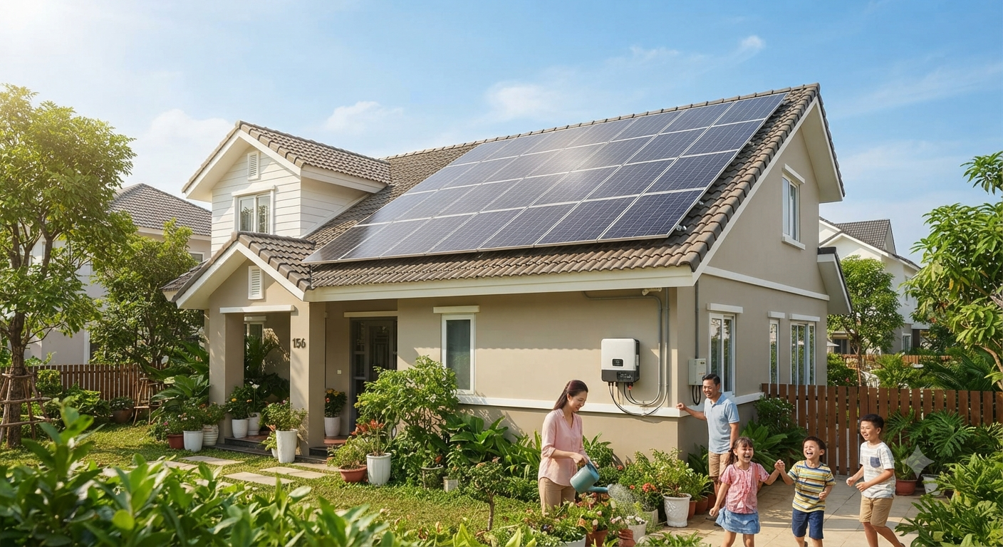 lắp pin năng lượng mặt trời cho gia đình