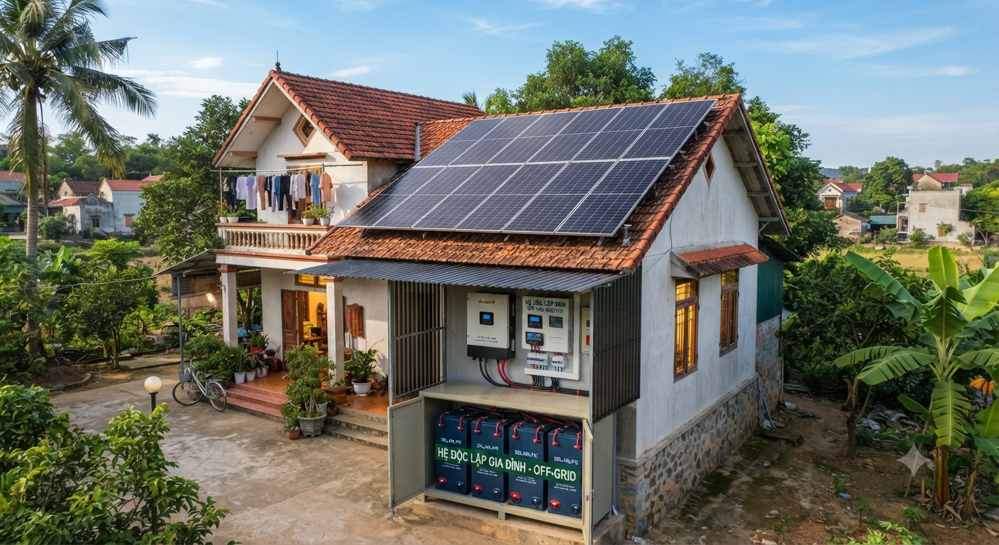 lắp pin năng lượng mặt trời cho gia đình